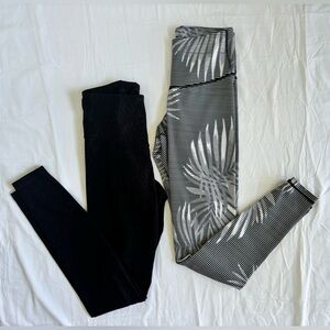 Old Navy Women’s Active Legging Bundle in Black/White Abstract Sz S